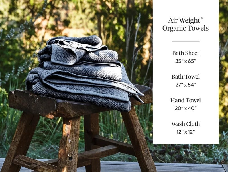 Coyuchi Air Weight Organic Towels, Bath Towel - Fog (27" x 54") - Image 3
